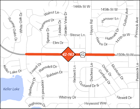 County Highway 42 project map.