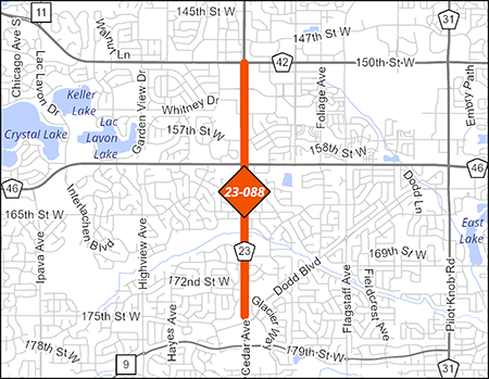 County Road 23 project map.