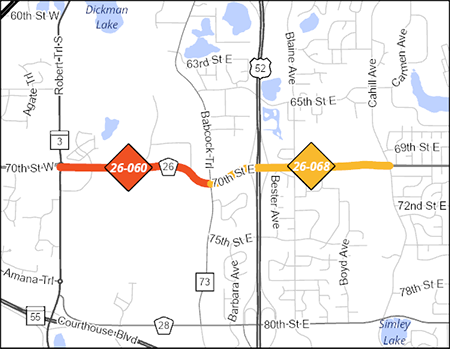 County Road 26 project map.