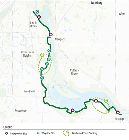 Mississippi River Greenway project map.
