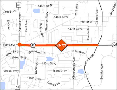 County Road 42 project map.
