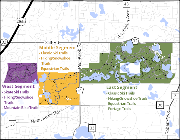 Lebanon Hills Sustainable Trails Study Map