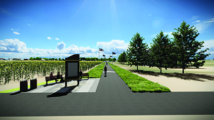 Artist rendition of Veterans Memorial Greenway.