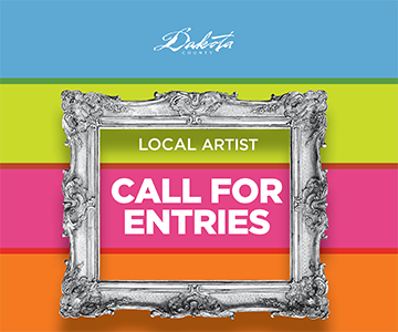 Graphic of a picture frame with the words "Local Artists. Call for Entries."