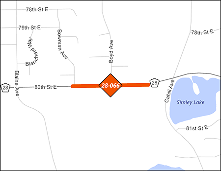 County Road 28 project map.