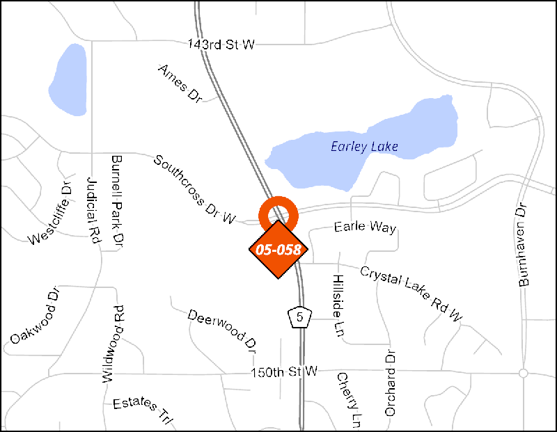 County Road 5 at Southcross Drive project map.