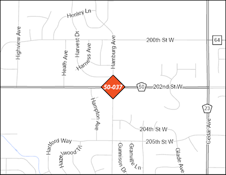 County Road 50 project map