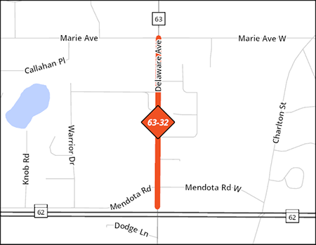 County Road 63 project map