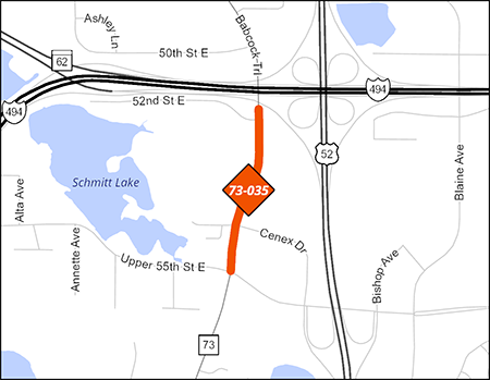 County Road 73 project map.