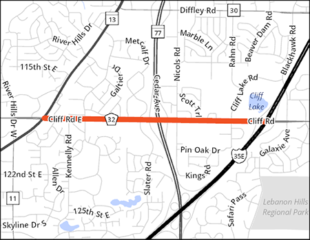 County Road 32 project map.