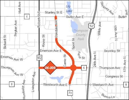 Thompson Avenue and Oakdale Avenue project map/