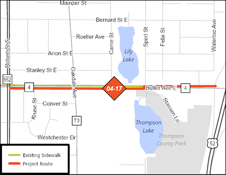 Butler Avenue Trail project map.