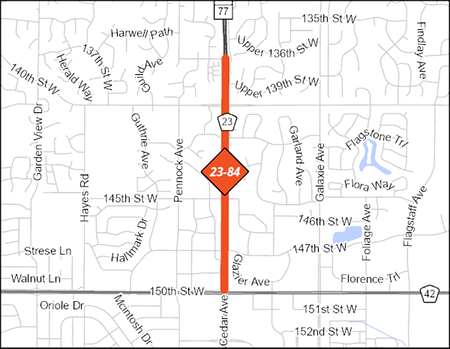 County Road 23 project map.