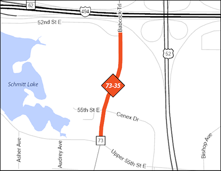 County Road 73 project map