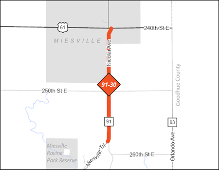 County Road 91 project map