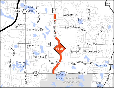 County Road 43 project map.