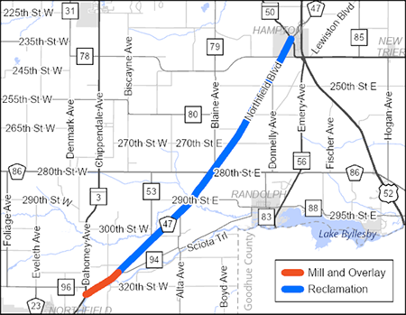 County Road 47 project map.