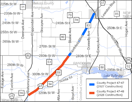 County Road 47 project map.