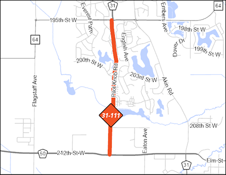 Pilot Knob Road Trail project map.