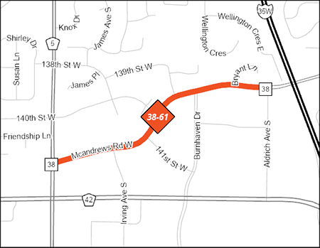 McAndrews Road Corridor Study map.