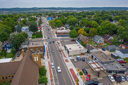 Aerial view of Southview Boulevard.
