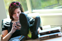 Woman on a smartphone. 