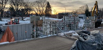 South St. Paul Library construction site.