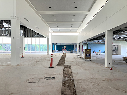Current progress of Wenworth Library from same standpoint of artist rendering.