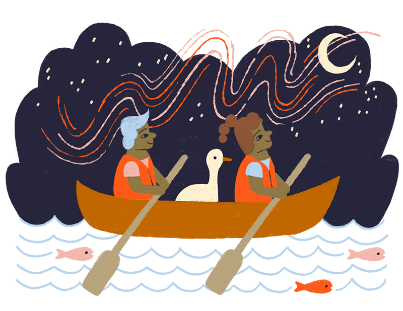 Illustration of teens dancing.