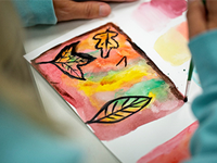 Closeup of water color painting.