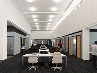 Artist rendering of updated Wentworth Library.