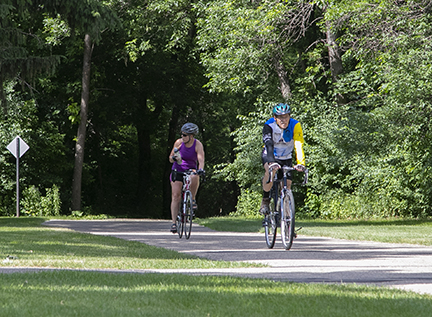 Two bikers on Big Rivers Regional Trail.