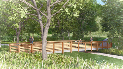 Artist rendition of a bridge over Miesville Ravine..