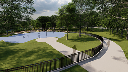 Artist rendering of Thompson County Park playground.