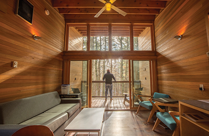 Inside of Whitetail Woods Camper Cabin.